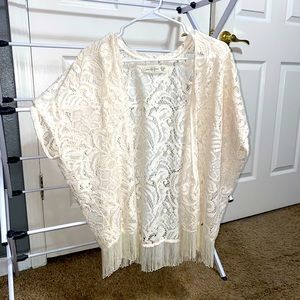Cream floral lace cardigan